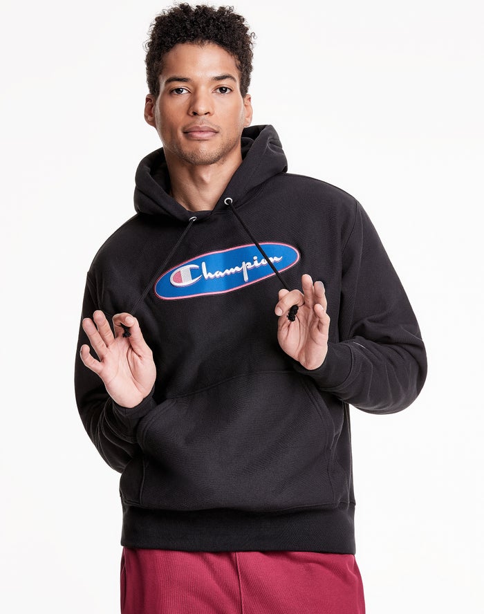 Champion Mens Hoodie NZ - Reverse Weave® Black ( 6048-PWRNU )